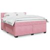 vidaXL Cama box spring con colch&oacute;n terciopelo rosa 180x200 cm
