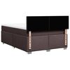 vidaXL Cama box spring con colch&oacute;n tela marr&oacute;n oscuro 140x200 cm