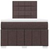 vidaXL Cama box spring con colch&oacute;n tela marr&oacute;n oscuro 120x190 cm