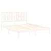 vidaXL Estructura de cama madera maciza blanca King Size 150x200 cm