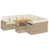 vidaXL Set de sof&aacute;s de jard&iacute;n con cojines 9 pzas rat&aacute;n sint&eacute;tico beige