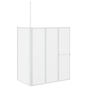 Mampara de ducha de pared en forma L 4 paneles plegables 70x120x137 cm