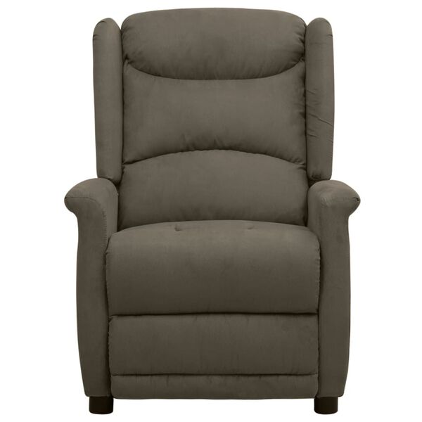 vidaXL Sill&oacute;n de masaje elevable de tela microfibra gris oscuro