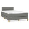 vidaXL Cama box spring con colch&oacute;n y LED tela marr&oacute;n oscuro 120x190 cm