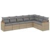 vidaXL Set sof&aacute;s de jard&iacute;n 7 piezas y cojines rat&aacute;n sint&eacute;tico beige