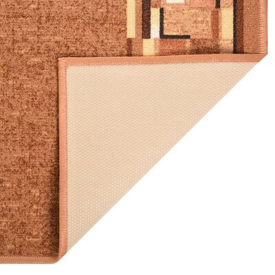 vidaXL Alfombra de pasillo antideslizante marrón 67x200 cm