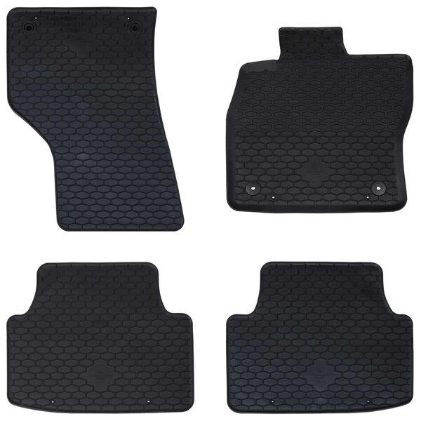 vidaXL Alfombrilla de Coche 4 pcs Negro Asiento LEON TPE