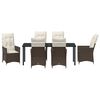 vidaXL Conjunto de Comedor de Jard&iacute;n 7 pcs Marr&oacute;n rat&aacute;n sint&eacute;tico