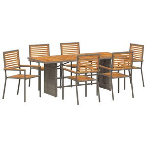 vidaXL Conjunto de Comedor de Jard&iacute;n 7 pcs Gris y marr&oacute;n