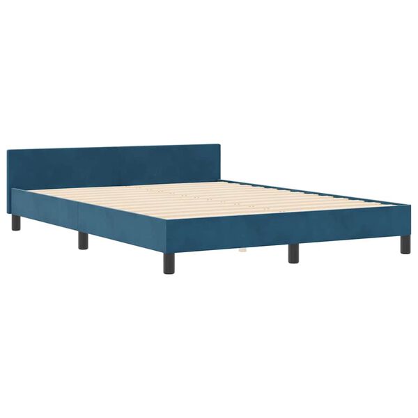 vidaXL Cama tipo Box Spring Azul Oscuro 140 x 190 cm Terciopelo