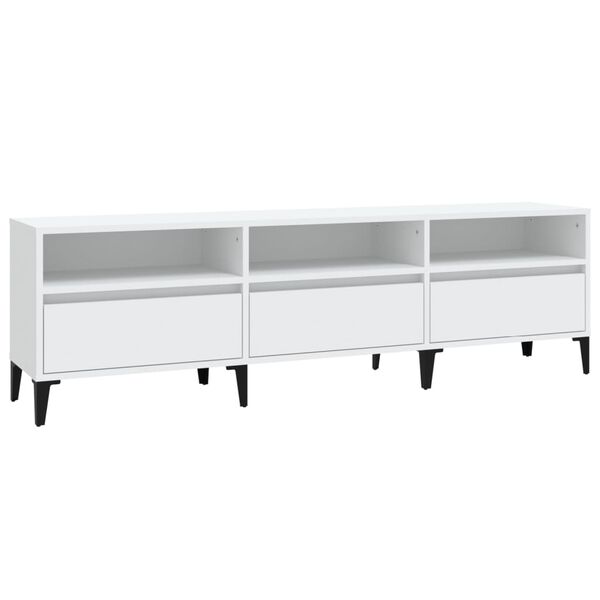 vidaXL Mueble de TV madera contrachapada blanco 150x30x44,5 cm