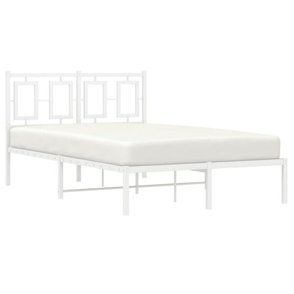 vidaXL Estructura cama sin colchón con cabecero metal blanco 120x190cm