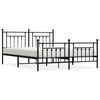 vidaXL Estructura cama sin colch&oacute;n con estribo metal negro 180x200 cm