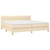 vidaXL Cama box spring con colch&oacute;n tela color crema 200x200 cm