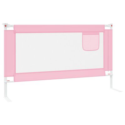 vidaXL Barandilla de seguridad cama de niño rosa tela 140x25 cm