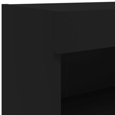 vidaXL Mueble de pared de TV con luces LED 7 piezas negro
