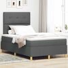 vidaXL Cama Box Spring LED con colch&oacute;n Gris oscuro 120 x 200 cm tela