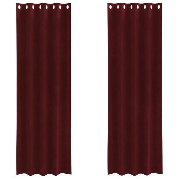 vidaXL Cortinas opacas 2 pcs Rojo vino 140 x 225 cm Terciopelo