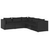 vidaXL Set de muebles de jard&iacute;n 5 pzas y cojines rat&aacute;n sint&eacute;tico negro