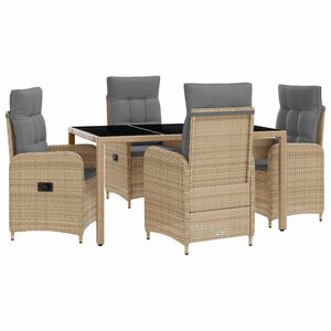vidaXL Juego de comedor para exteriores 5 uds. Beige y Gris Claro