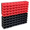 vidaXL Kit de cajas de almacenaje 96 pzas paneles de pared rojo negro