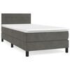 vidaXL Cama box spring con colch&oacute;n terciopelo gris oscuro 80x200 cm