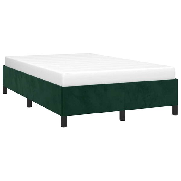 vidaXL Estructura cama sin colch&oacute;n terciopelo verde oscuro 120x200 cm