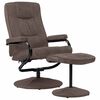 vidaXL Sill&oacute;n de TV con reposapi&eacute;s cuero de ante sint&eacute;tica marr&oacute;n