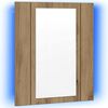 vidaXL Armario de ba&ntilde;o con espejo LED madera roble artisan 40x12x45 cm