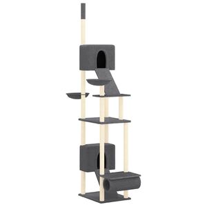 vidaXL &Aacute;rbol rascador para gatos suelo a techo gris oscuro 277-303 cm