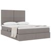 vidaXL Cama con almacenamiento y colch&oacute;n Taup&eacute; 140 x 190 cm Poli&eacute;ster