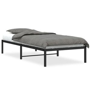 vidaXL Estructura de cama sin colch&oacute;n metal negro 90x190 cm