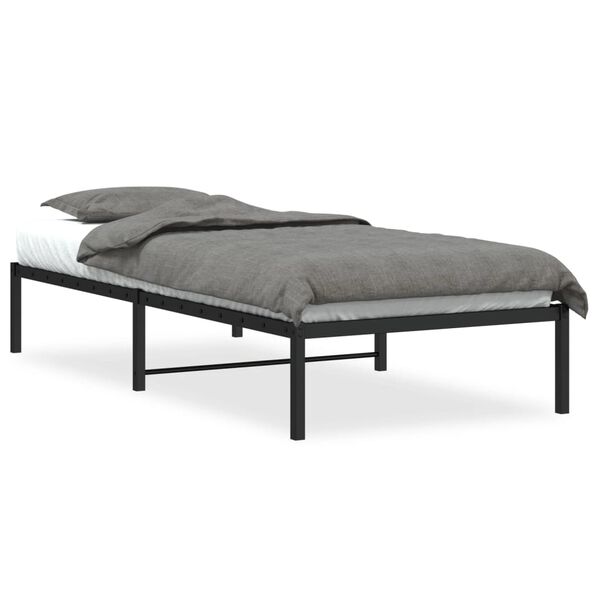 vidaXL Estructura de cama sin colch&oacute;n metal negro 90x190 cm