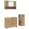 vidaXL Juego de muebles de ba&ntilde;o 3 uds. Roble artisan 76,5 x 35 x 64 cm