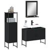 vidaXL Set de muebles de ba&ntilde;o 3 piezas madera contrachapada negro