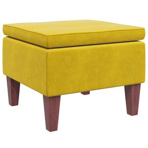 vidaXL Taburete con patas de madera terciopelo amarillo