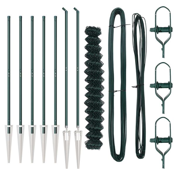 vidaXL Poste de Valla Verde 10 x 1,6 m (malla de 60 x 60 mm)