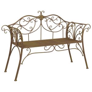 vidaXL Banco de jard&iacute;n 2-N&uacute;mero de plazas 130 x 47 x 90 cm Acero