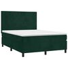 vidaXL Cama box spring con colch&oacute;n terciopelo verde oscuro 140x200 cm