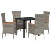 vidaXL Conjunto de Comedor de Jard&iacute;n 5 uds. Gris