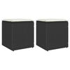 vidaXL Taburetes de jard&iacute;n con cojines 2 uds negro 40x40x43 cm