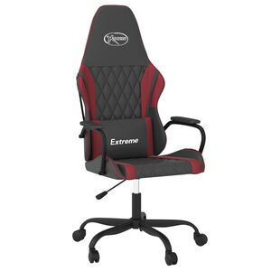 vidaXL Silla gaming de masaje cuero sint&eacute;tico negro y rojo vino tinto