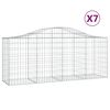 vidaXL Cestas de gaviones 7 uds forma de arco hierro 200x50x80/100 cm