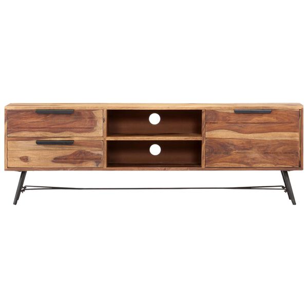vidaXL Mueble para TV de madera maciza de acacia 140x28x47 cm