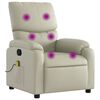 vidaXL Sill&oacute;n reclinable de masaje de piel sint&eacute;tica color crema