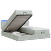 vidaXL Cama tipo otomana con colch&oacute;n y LED Gris Claro 160 x 200 cm