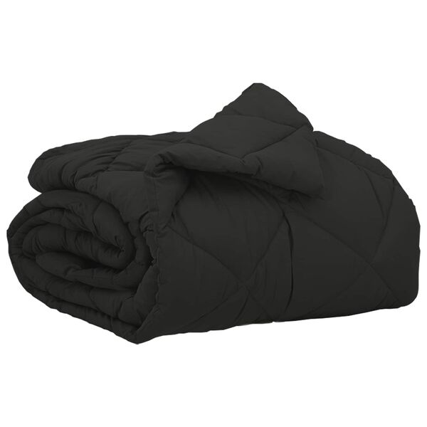 vidaXL Edred&oacute;n de Todo el A&ntilde;o Negro 220 x 135 cm Microfibra