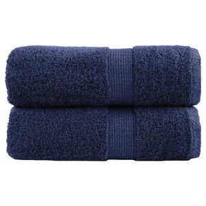 vidaXL Toallas de mano premium SOLUND, 2 uds, azul marino, 30 x 30 cm, 600 g/m&sup2;