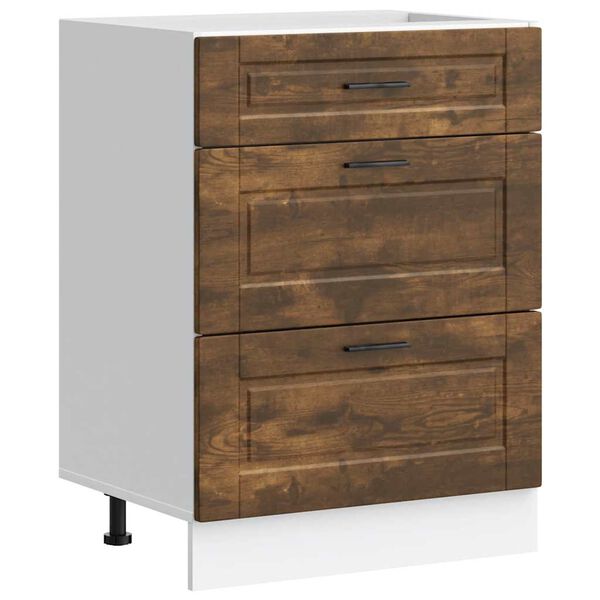 vidaXL Mueble bajo de cocina porto roble ahumado madera reconstituida