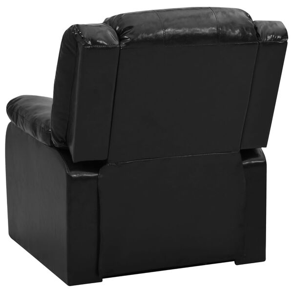 vidaXL Sill&oacute;n reclinable cuero sint&eacute;tico negro